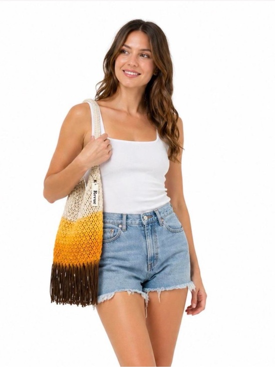 Revue Handbags - REVUE Crochet Fringe Tote Bag – Boho Summer Shoulder Bag (NWT)